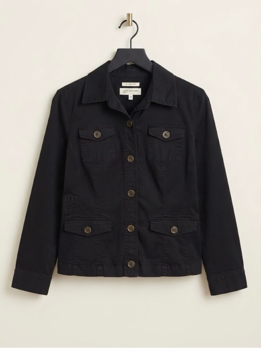 Jones New York Sport Black Stretch Utility Jacket Field Coat | Size M